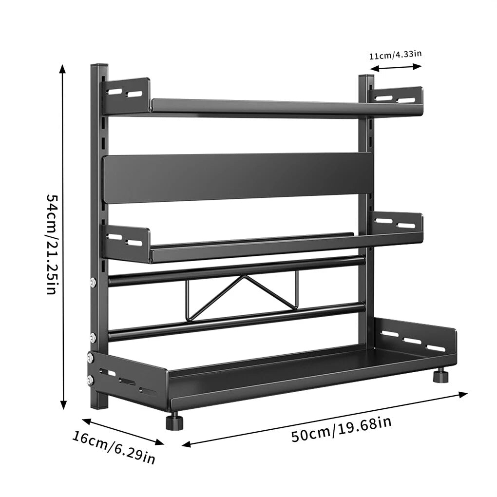 P&P 3-Tier Large Kitchen Spice Rack Anti-Rust Organizer Shelf, Height Adjustable Storage Rack AU