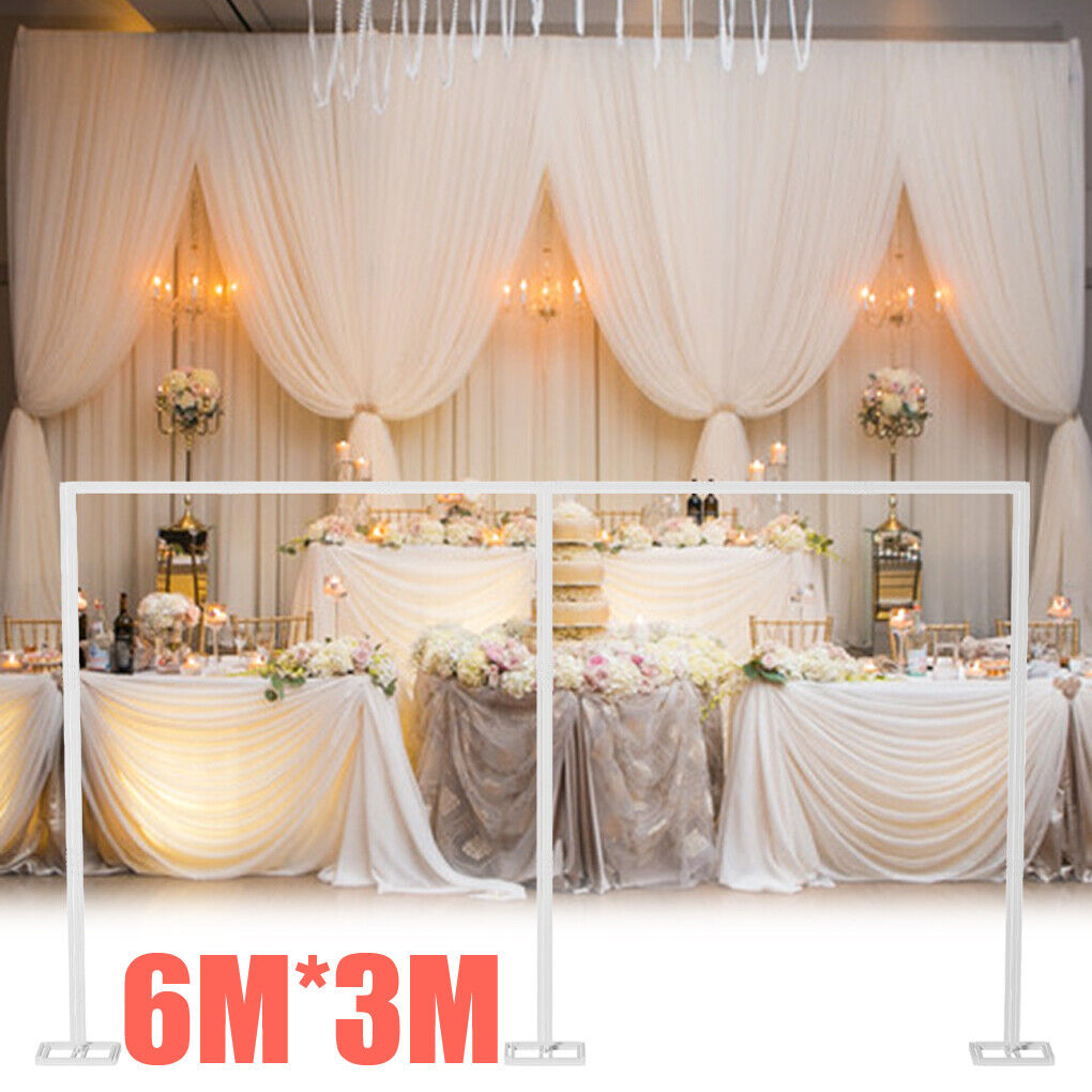 Adjustable wedding backdrop stand, 3x1m to 3x6m