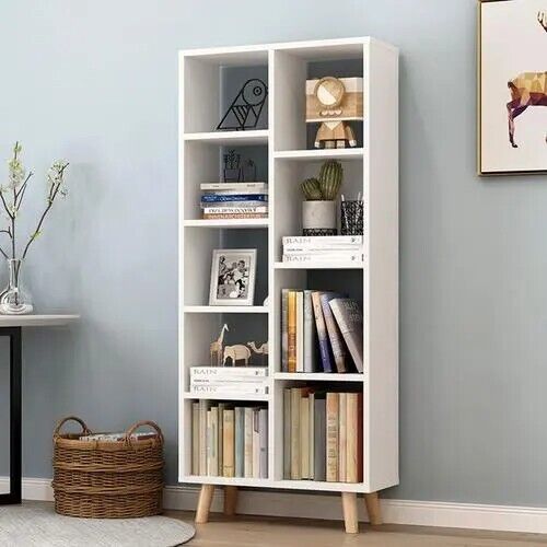 White 9-Cube Bookcase Storage Unit — Open Display