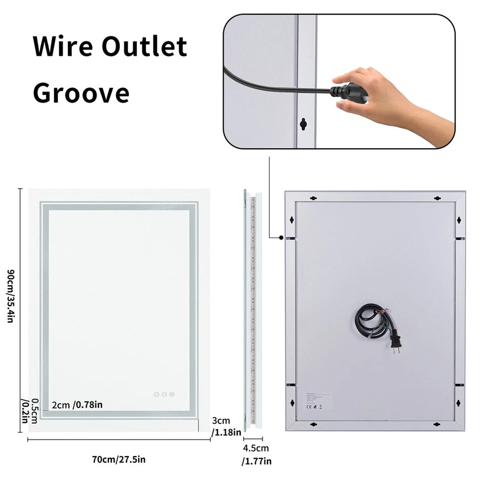900x700mm Dimmable LED Bathroom Mirror