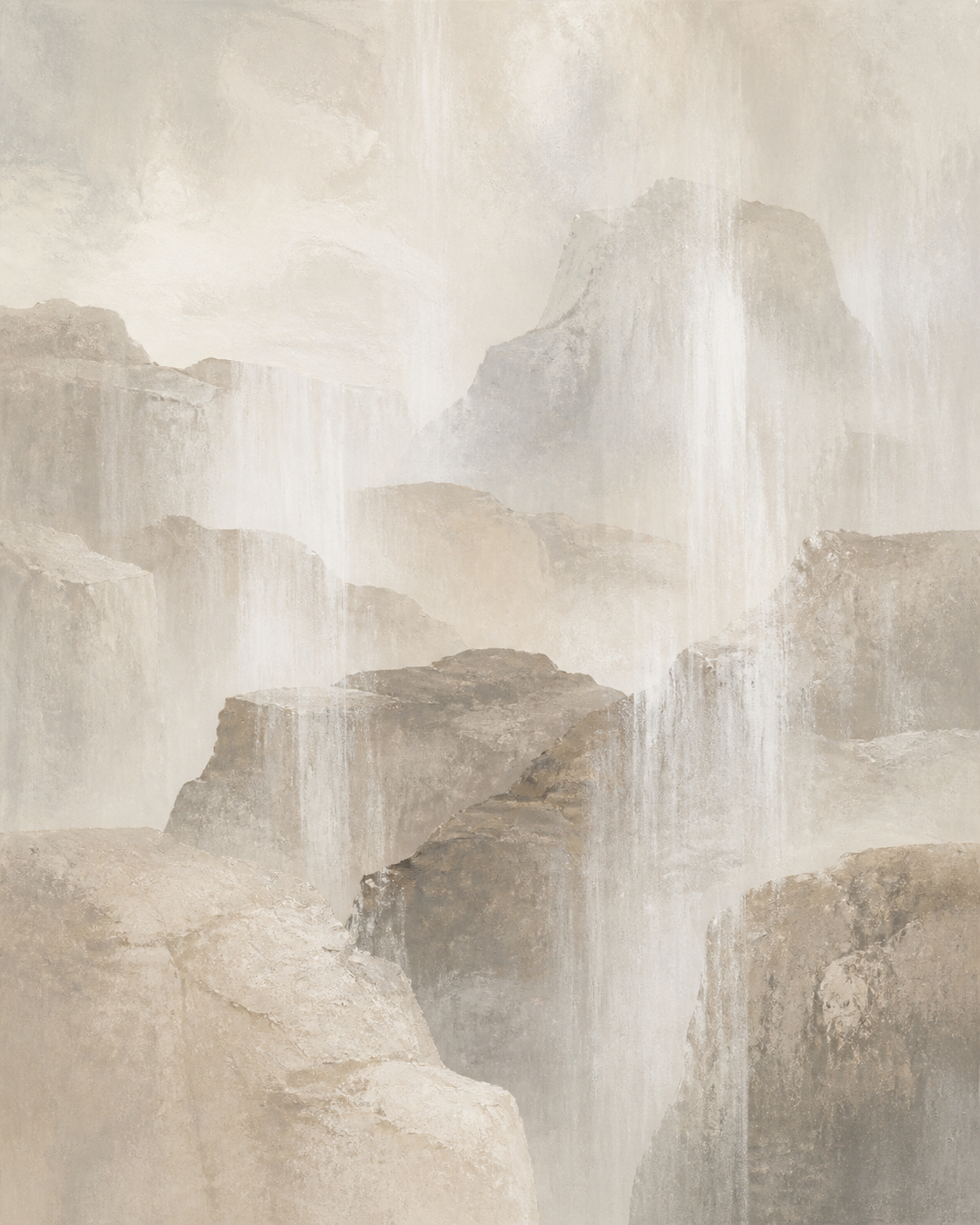 Stone Veil neutral abstract artwork detail