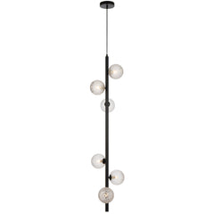 TFS 6 LT PENDANT 6x6wG9max KIT L1200 W265 H265 TEX 2m BLACK/ CLEAR PRISM PATTERN