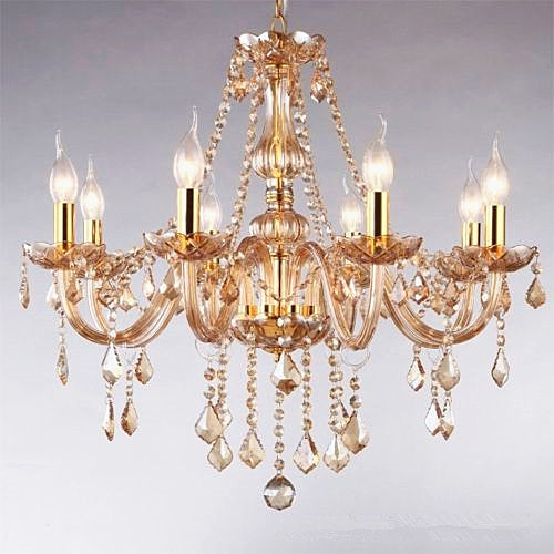 8-head amber silver chandelier