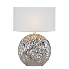 TFS CERAMIC TABLE LAMP 25wE27max H:460 D:320 SILVER/WHITE