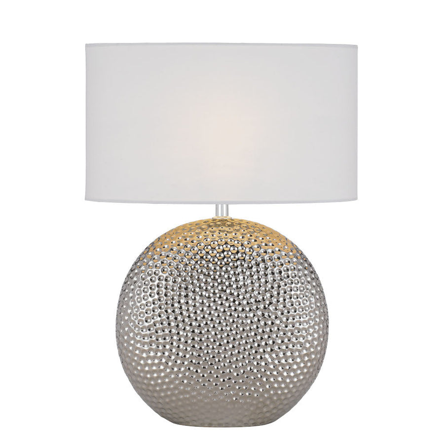 TFS CERAMIC TABLE LAMP 25wE27max H:460 D:320 SILVER/WHITE