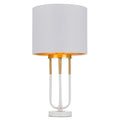 TFS TABLE LAMP 25wE27max D:280 H:540 Inline Switch WHITE / ANTIQUE GOLD