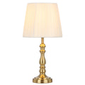 TFS TABLE LAMP 25wE27max D200 H390 INLINE ANT GOLD/CREAM SOFT PLATED