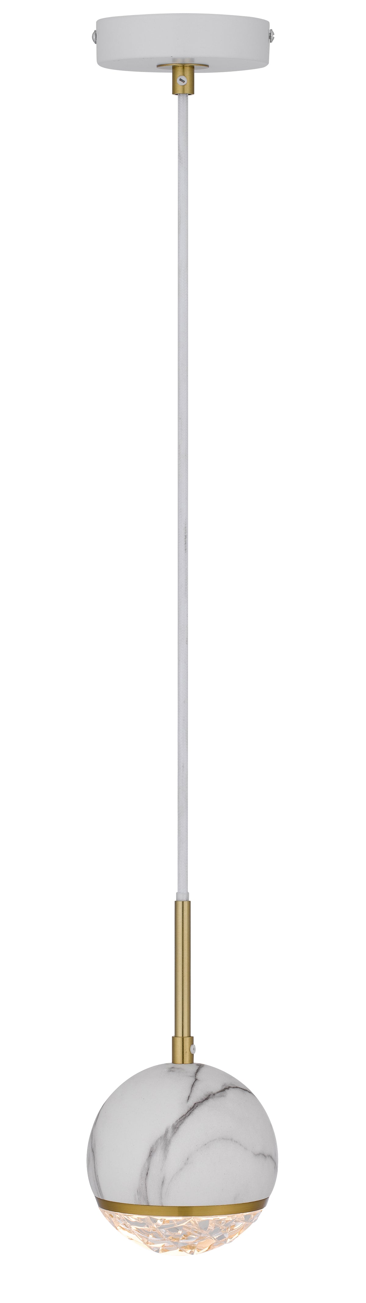 TFS 1 PENDANT 6wG9max not incl D110 cab:2m WHITE MARBLE LOOK / CLEAR