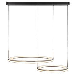 TFS 2 LT PENDANT 96wLED D:600 + D:800 L:1800 3000K DIM 4240Lm CAB2m PEARL GREY/FROST