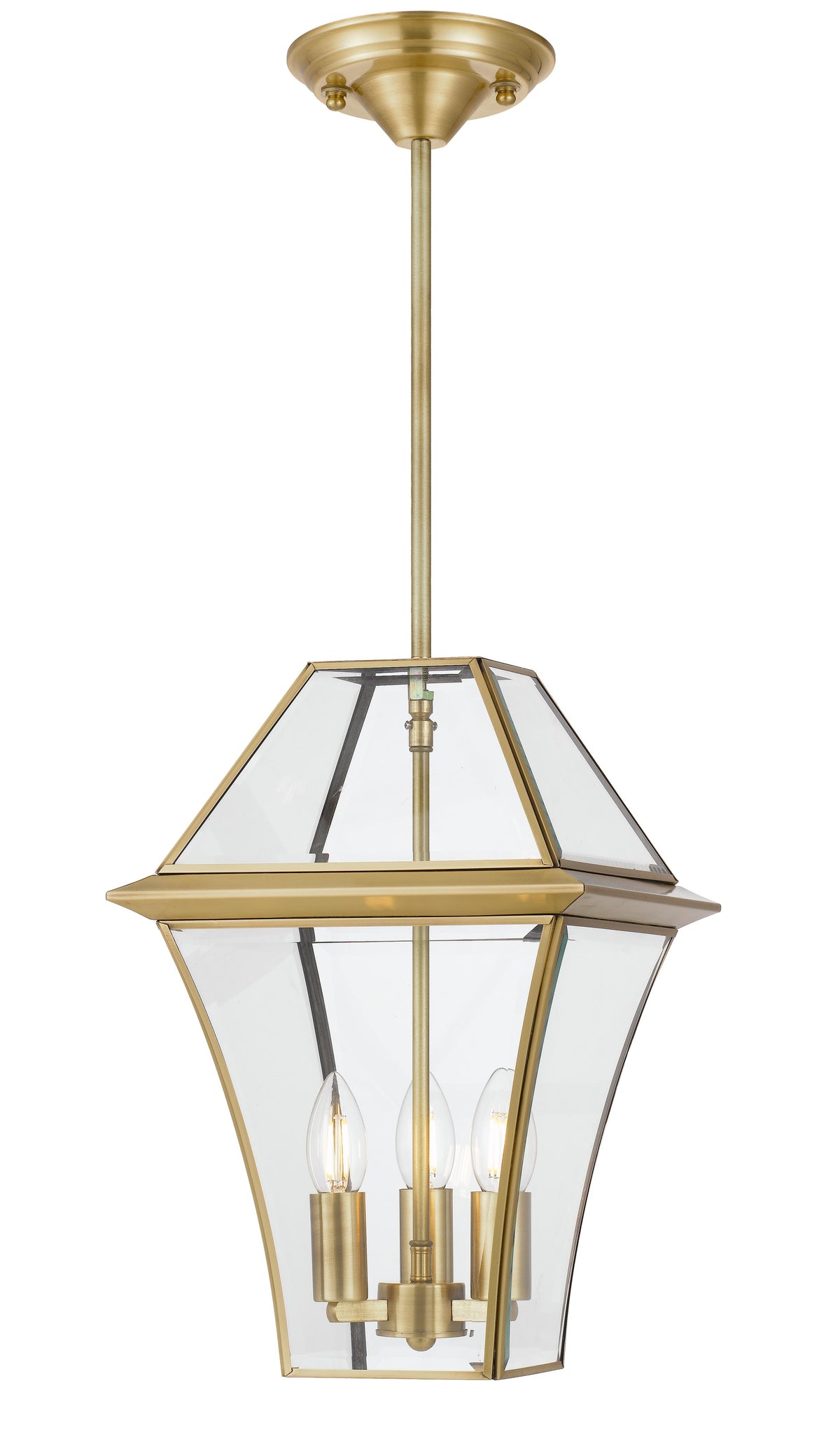 TFS 27 PENDANT 25wE14max L:275 H:400 - IP43 BRASS/CLEAR ROD:300mm + CHAIN:1000