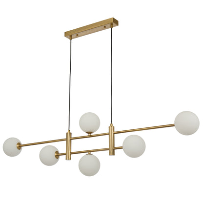 Brindisi TFS 6LT PENDANT 6x6wG9max KIT L1300 W120 H355 CAB2m ANT GOLD/ OPAL MATT
