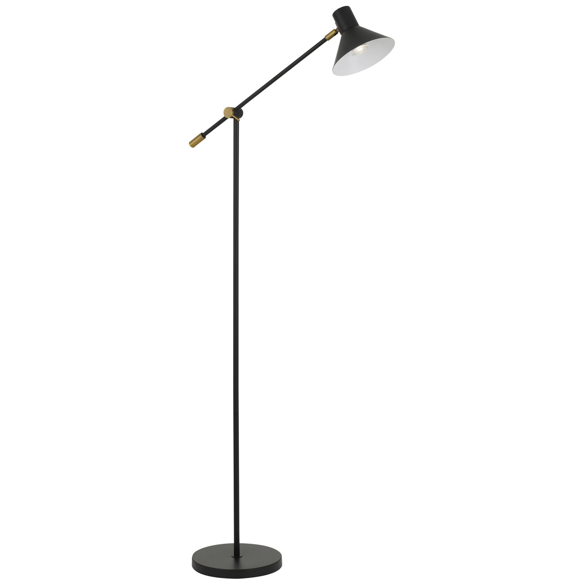 Terra TFS FLOOR LAMP 6wGU10max 631x250 H:1473 SHADE D:180 BLACK (RAL7021)SATIN/BRASS