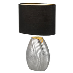 TFS CERAMIC TABLE LAMP 25wE27max H:400 D:260 CHROME/BLACK