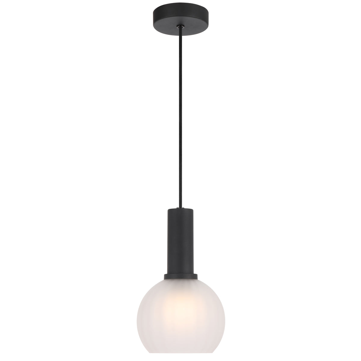 TFS 15CM PENDANT 25wE27max D150 H235 cab 2m BLACK / FROST GLASS