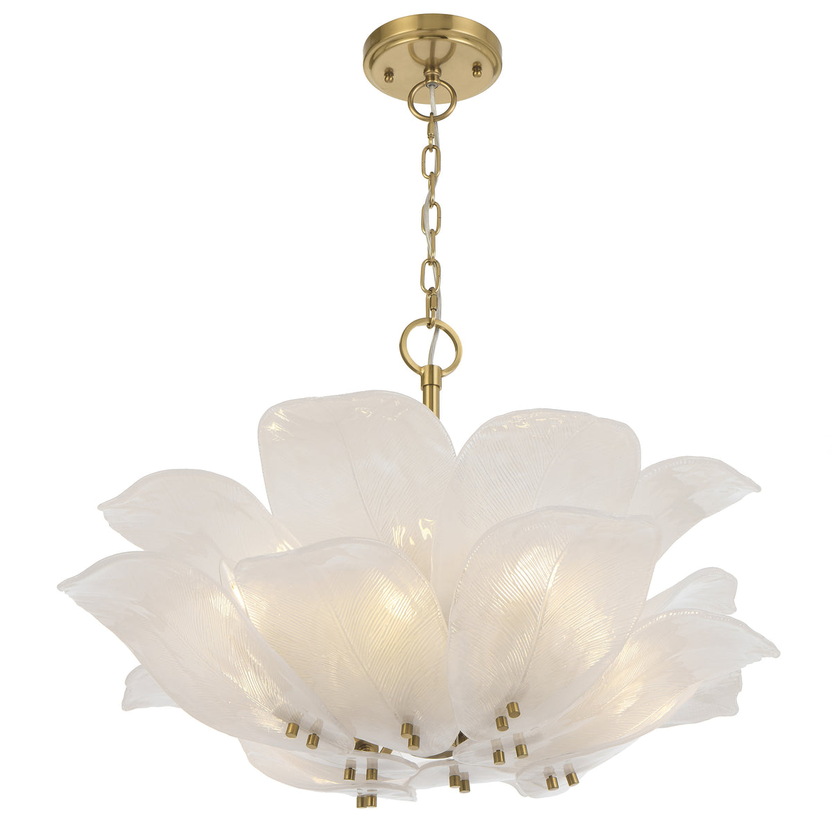Varna TFS 8LT PENDANT 8x25wE14max D:670 H:500 BRASS / 16pcs FROST GLASS