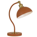 TFS TABLE LAMP 25wE27max L:285 W:200x H:415 SHADE D:200 H:190 ORANGE SATIN/ BRASS