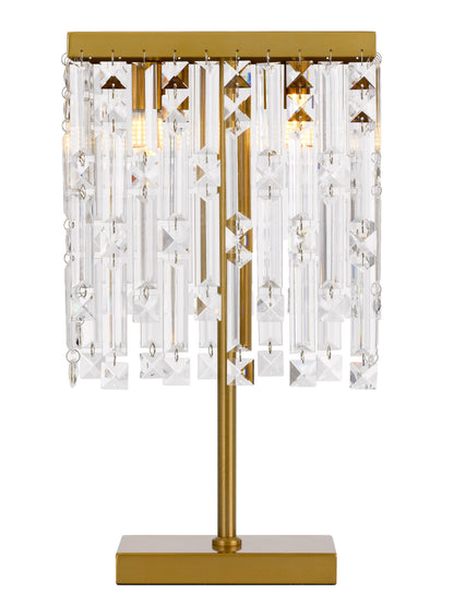 TFS 2 LIGHTS TABLE LAMP 2 x 28wG9max L:250 H:470 ANTI GOLD/CLEAR Inline Switch