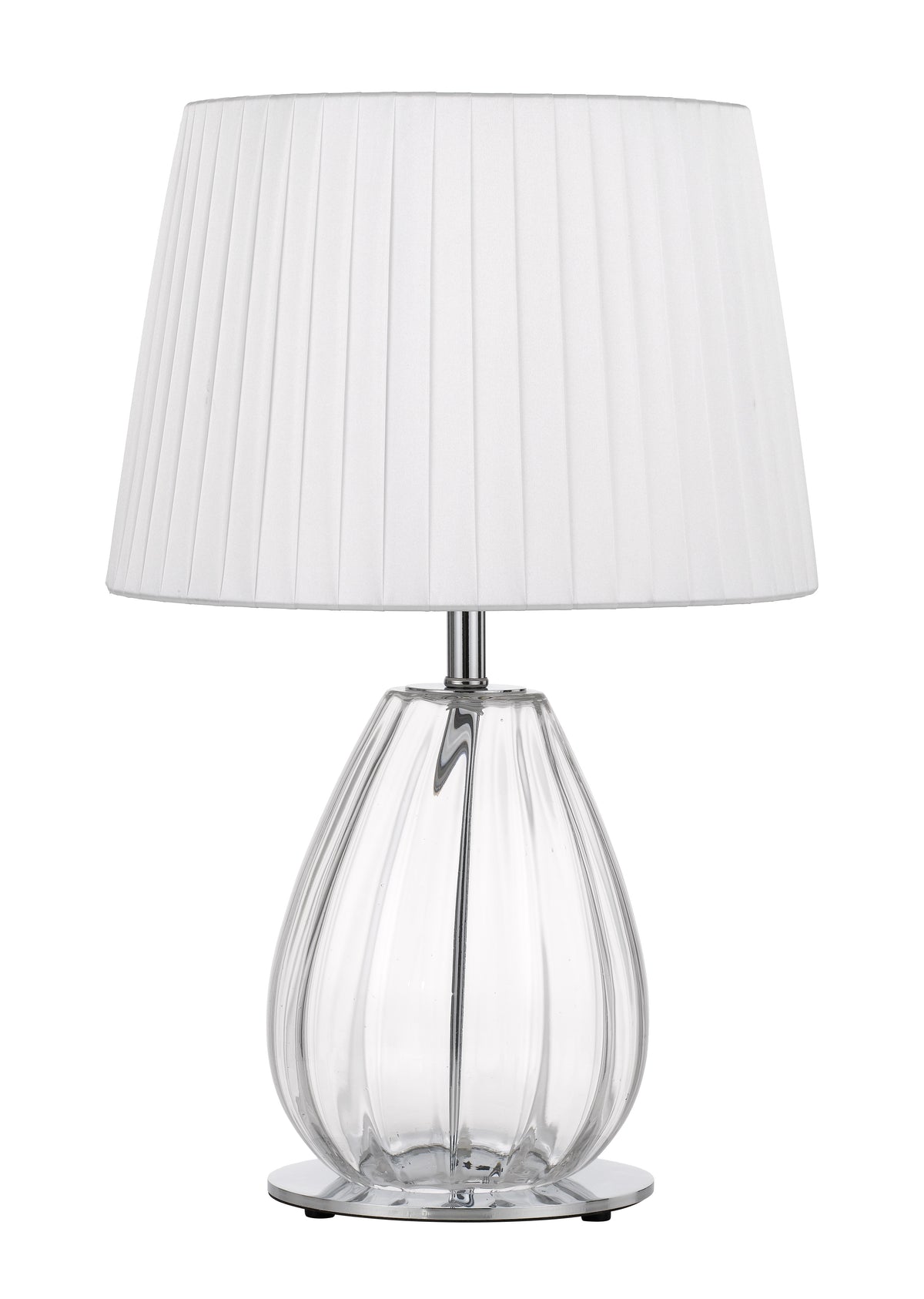 TFS TABLE LAMP 25wE27max D:290 H:450 Inline Switch CHROME/CLEAR/IVORY