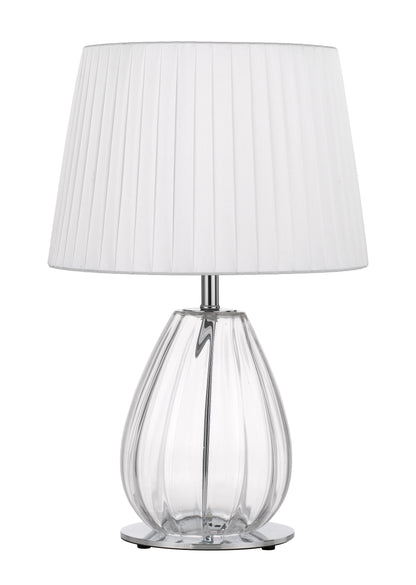 TFS TABLE LAMP 25wE27max D:290 H:450 Inline Switch CHROME/CLEAR/IVORY