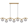 Lumoville TFS 7LT PENDANT 7x6wG9max KIT L1150 W120 H200 CAB2m ANT GOLD/ SMOKE