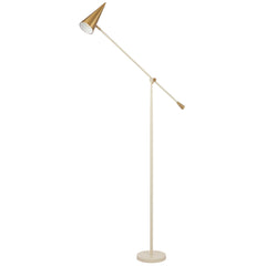TFS FLOOR LAMP 25wE27max L1000 W250 H2350 FOOT SWT BEIGE / BRASS