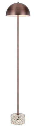 TFS FLOOR LAMP 2x25wE27max D:300 H:1500 cable2.0 foot swt WHITE TERRAZZO/BRONZE