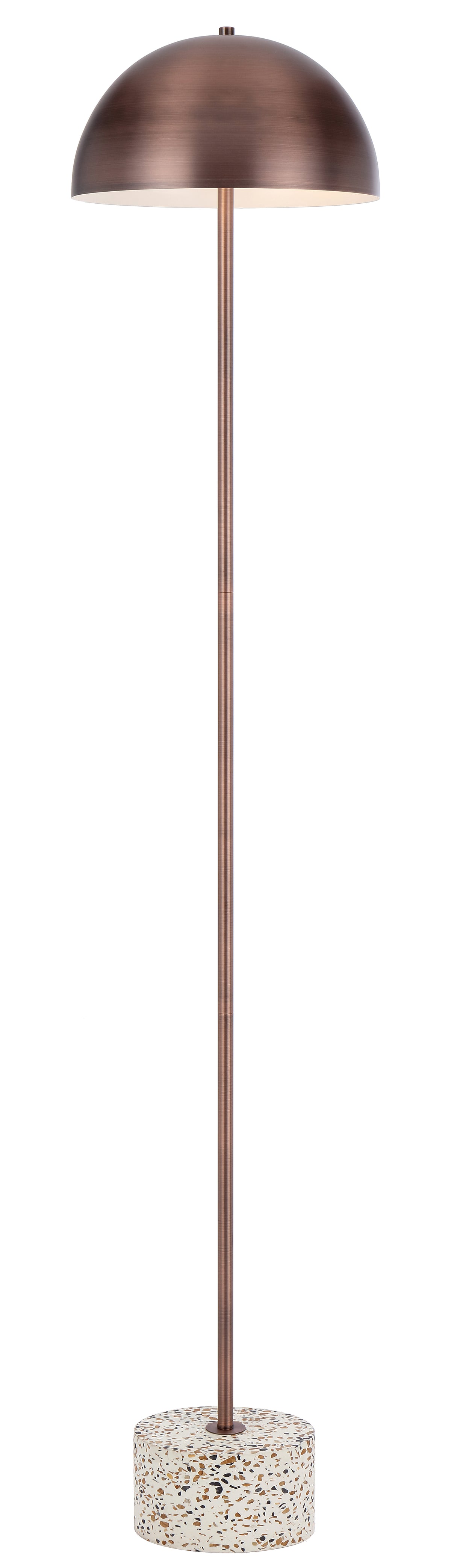 TFS FLOOR LAMP 2x25wE27max D:300 H:1500 cable2.0 foot swt WHITE TERRAZZO/BRONZE