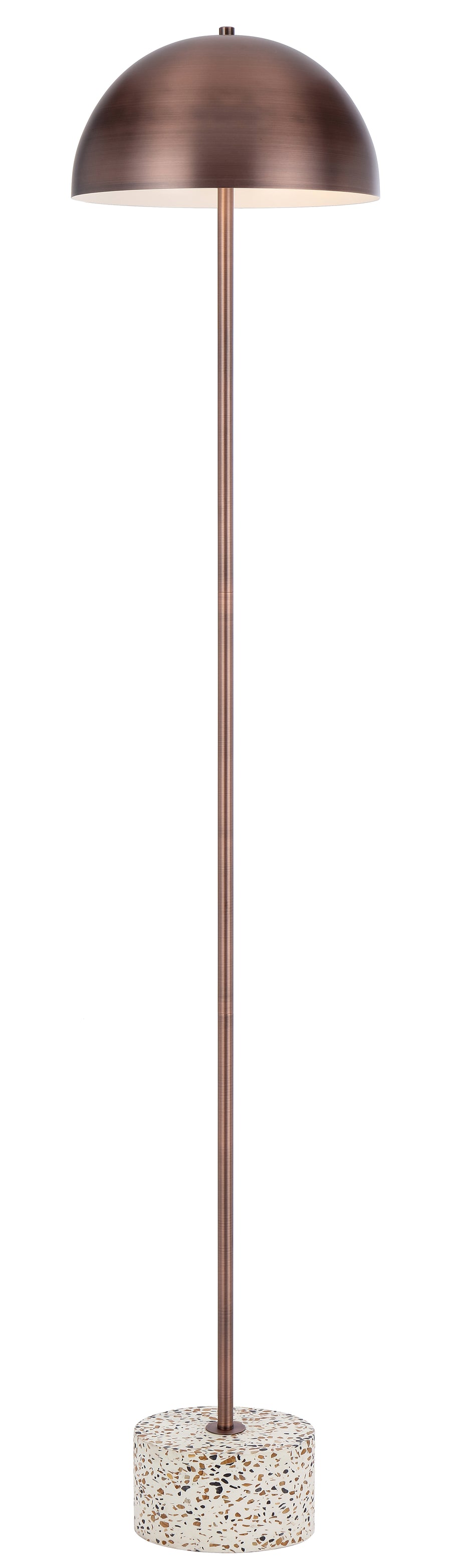 TFS FLOOR LAMP 2x25wE27max D:300 H:1500 cable2.0 foot swt WHITE TERRAZZO/BRONZE
