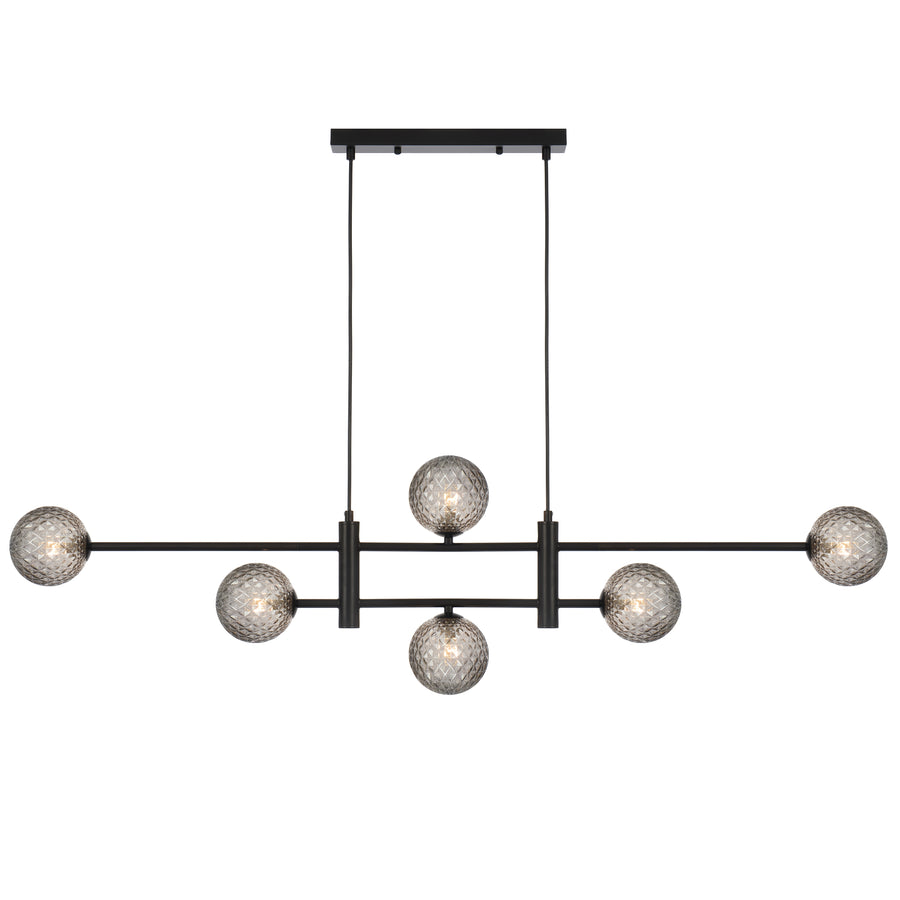 Lodi TFS 6LT PENDANT 6x6wG9max KIT L1300 W120 H355 CAB2m BLACK / SMOKE TEAR PATTERN