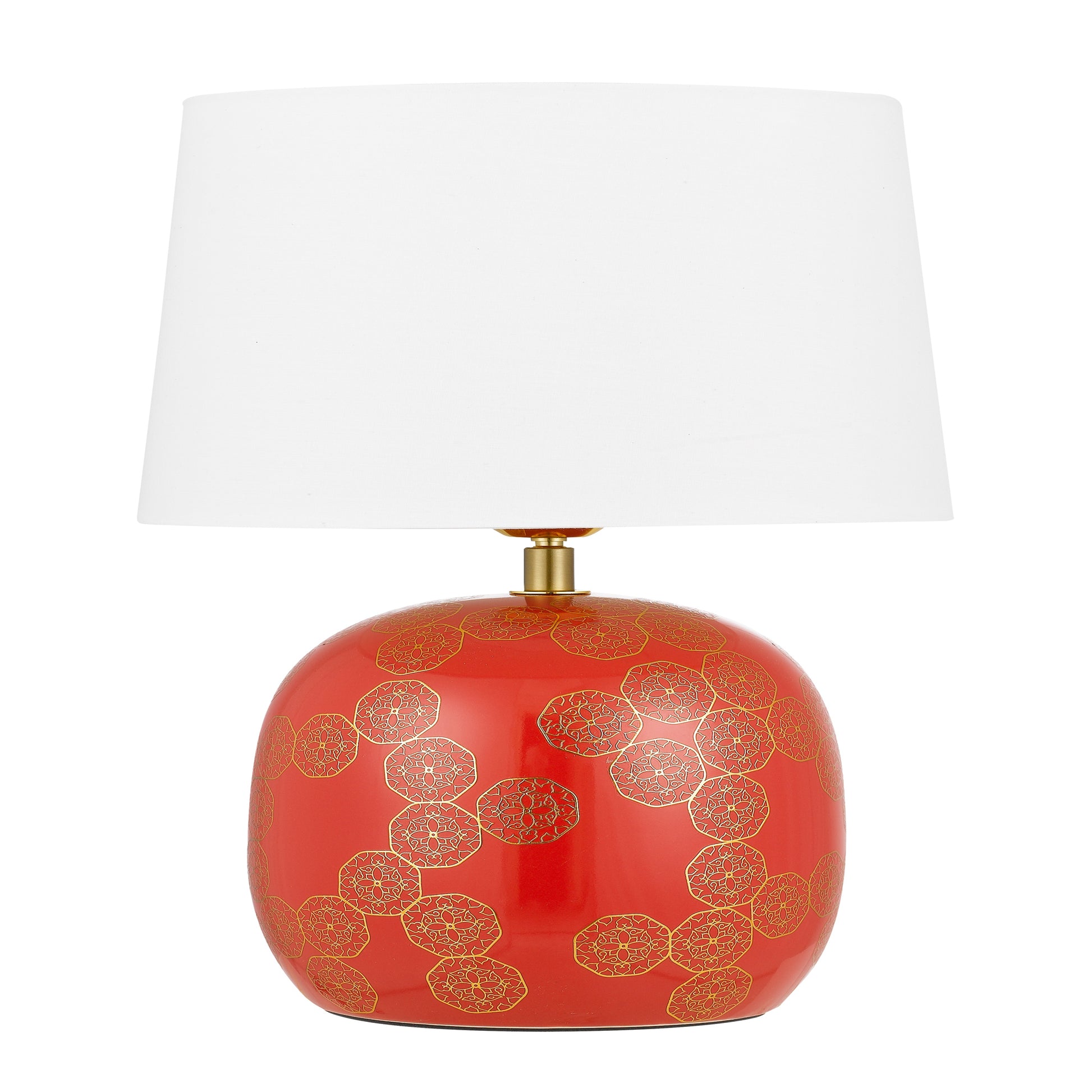 Paris TFS Ceramic Table Lamp – Red & Ivory Finish
