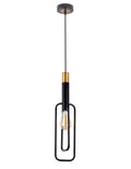 TFS 1LT PENDANT 25wE27max H:498 D:120 ANT BLACK/GOLD SQUARE SHAPE CABLE: 2m