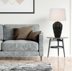 TFS CERAMIC TABLE LAMP 25wE27max D:400 H:640 BLACK / WHITE
