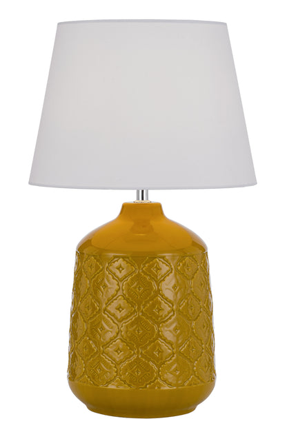 TFS CERAMIC TABLE LAMP 25wE27max H:535 D:300 BUTTERSCOTCH/WHITE
