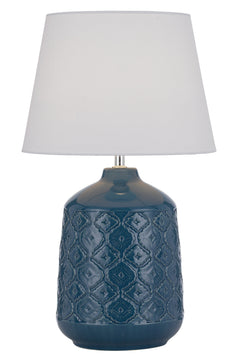TFS CERAMIC TABLE LAMP 25wE27max H:535 D:300 BLUE/WHITE