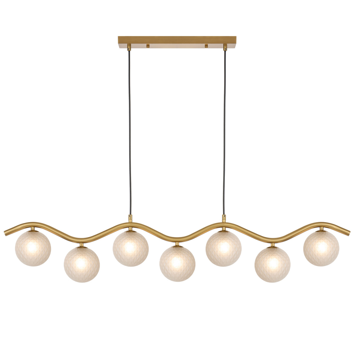 Norawood TFS 7LT PENDANT 7x6wG9max KIT L1150 W120 H200 CAB2m ANT GOLD/ FROST TEAR PATTERN