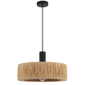 TFS PENDANT 25wE27max D400 H255 cab 2m BLACK / NATURAL RAFFIA