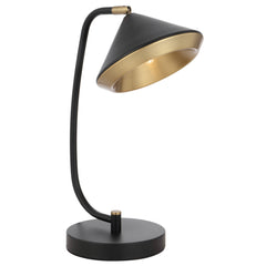 TFS TABLE LAMP 6wG9max L280 W200 H430 inline switch BLACK MATT/YELLOW BRASS