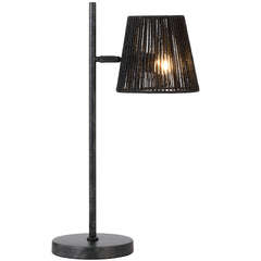 Grosseto TFS TABLE LAMP 25wE27max L330 W180 H545 inline swt GUN METAL / BLACK STRING