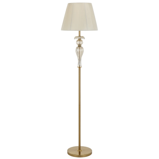TFS FLOOR LAMP 25wE27max D400 H1650 foot swt ANT GOLD/ CHAMPAGNE/ CREAM