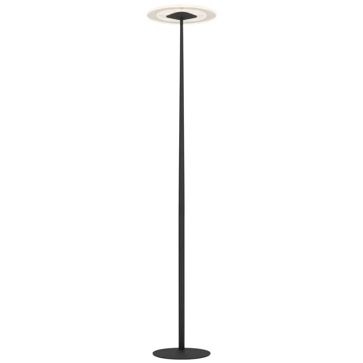 TFS LED FLOOR LAMP 12wLED 3CCT DIM 1800LM H1550 D350 footswth BLACK SAND