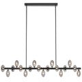 Juneau TFS 18 LTS PENDANT 18x6wG9mx L2000 W243 H245 ROD:2x6001x300 BLACK FRAME/SMOKE GLASS