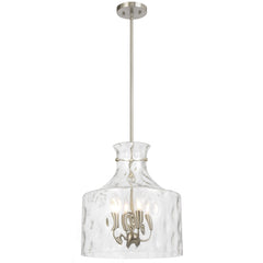 Vitamark TFS 4LT PENDANT 4x25wE14max D:380 H:420 ROD 1.5m NICKEL MAT/ CLEAR WATER STREAK