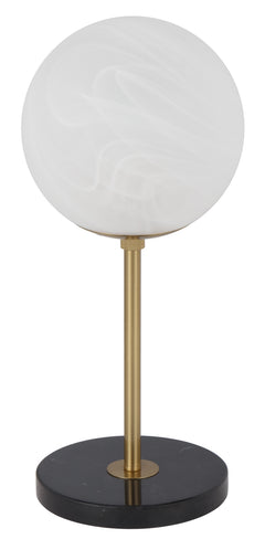 TFS 25 TABLE LAMP 25wE27max D:250 H:600 Inline Switch BLCK MARBLE/ANT GOLD/ALABASTRO