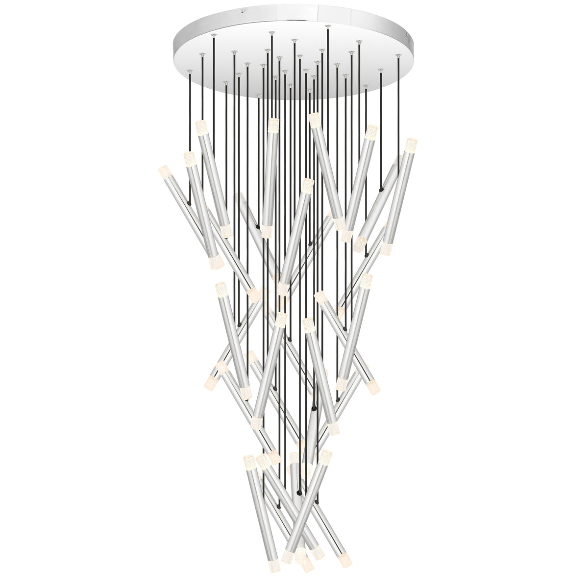 TFS PENDANT 60*1.5wLED canopy D:600 PVC 3M 3000K IP20 NON-DIM CHROME