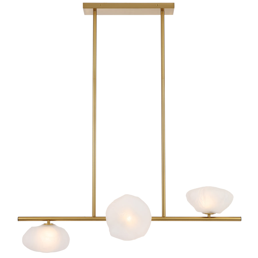 Amiens TFS 3 HORIZONTAL LTS PENDANT 3x6wG9max GLASS D200 ANT GOLD / FROST GLASS