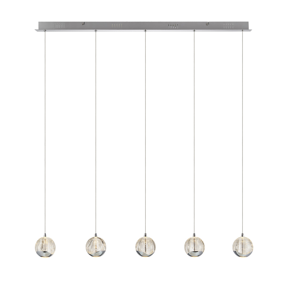 Zanoshade TFS 5 LTS BAR PENDANT 5x5wLED 3000K 1540Lm cab2M L960 W90 CHROME/BUBBLE GLASS