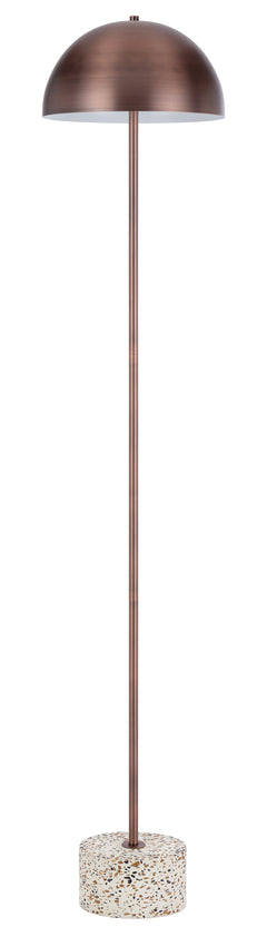 TFS FLOOR LAMP 2x25wE27max D:300 H:1500 cable2.0 foot swt WHITE TERRAZZO/BRONZE