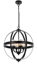 TFS PENDANT 4 x 25wE14 D:520 H:640 C:2M CLR NICKEL MATT/CLEAR&OPAL GLASS