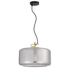 TFS LARGE PENDANT 25wE27max D:400 H:200 cab:2m BRASS MATT/SMOKE
