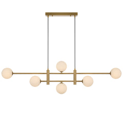 Brindisi TFS 6LT PENDANT 6x6wG9max KIT L1300 W120 H355 CAB2m ANT GOLD/ OPAL MATT